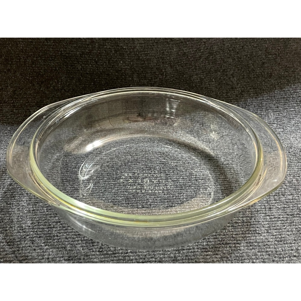Vintage Pyrex 687-C Clear Glass Ovenroaster Round Casserole Baking Dish USA 2 Qt